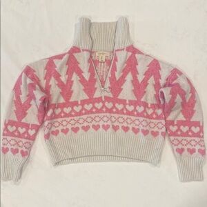 Jessica Simpson Pink and Cream Turtleneck Sweater